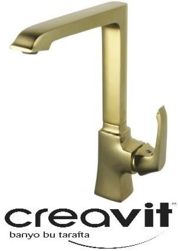 Creavit AG8500G Avangart Evye Mutfak Armatürü Bataryası Musluk Altın Gold ürün görseli 1