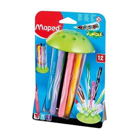 MAPED KECELI KALEM 12 RENK JUNGLE COLOR PEPS ürün görseli 1