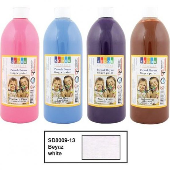 SUDOR PARMAK BOYASI 500ML BEYAZ (8009-13) ürün görseli 1