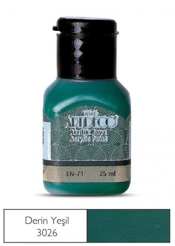 ARTDECO AKRILIK BOYA 25ML DERIN YESIL (3026) ürün görseli 1