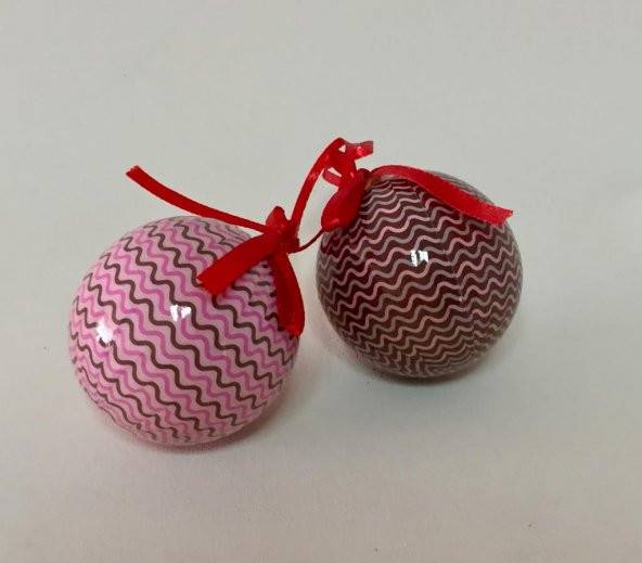 YILBAŞI ÇAM SÜSÜ 6LI 6CM PEMBE - Resim 3