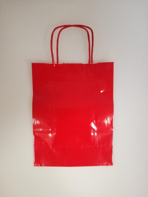 KRAFT KAĞIT ÇANTA KIRMIZI 18CM X 24CM - 1 ADET ürün görseli 1