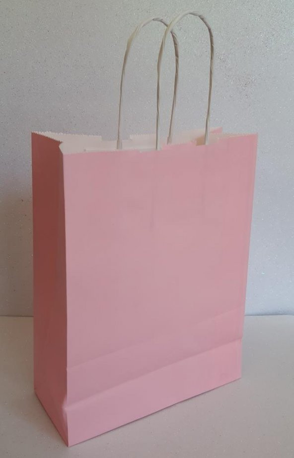KRAFT KAĞIT ÇANTA PEMBE 25CM X 30CM - 1 ADET ürün görseli 1