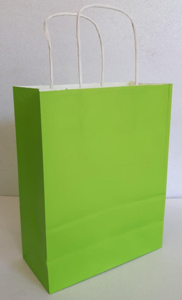 KRAFT KAĞIT ÇANTA AÇIK YEŞİL 18CM X 24CM - 1 ADET ürün görseli 1