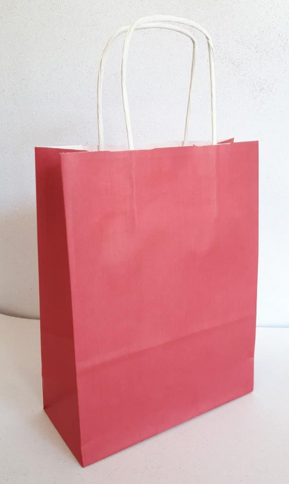 KRAFT KAĞIT ÇANTA BORDO 18CM X 24CM - 1 ADET ürün görseli 1