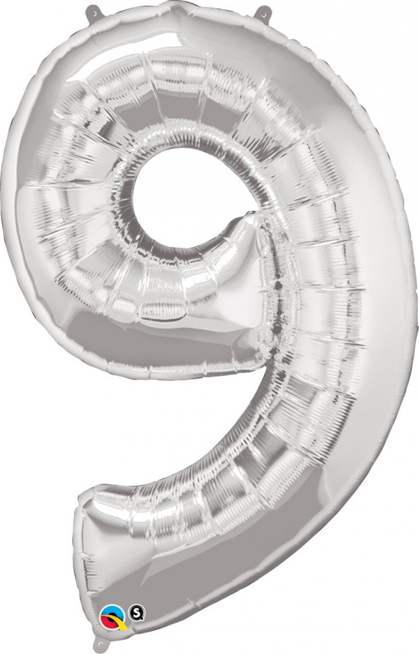 RAKAM BALON FOLYO 9 GÜMÜŞ 70CM (UÇMAYAN) ürün görseli 1