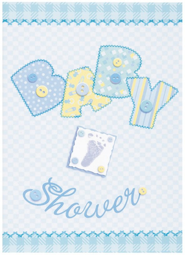 BABY SHOWER DAVETİYE MAVİ 8Lİ ürün görseli 1