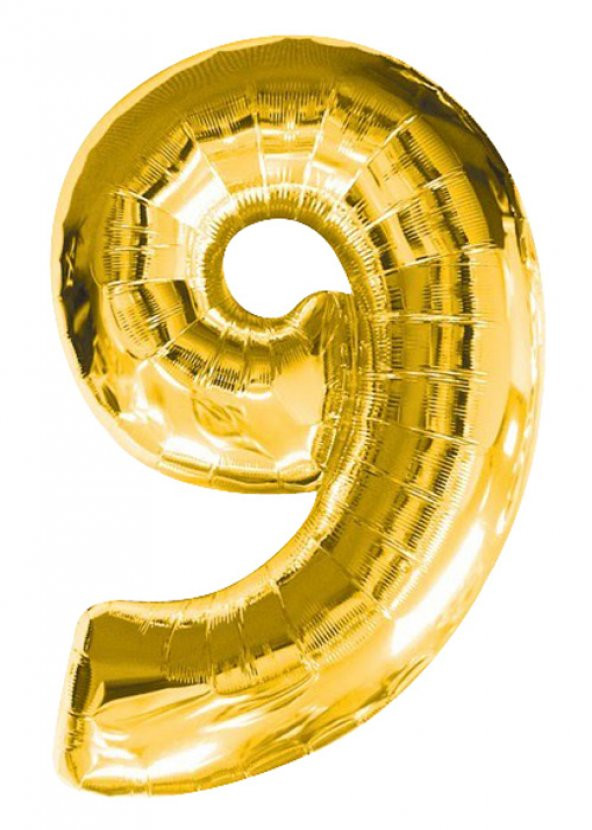 RAKAM BALON FOLYO 9 GOLD 70CM (UÇMAYAN) ürün görseli 1