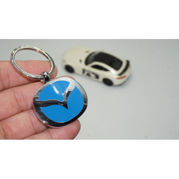 DK Mazda Yeni Nesil Logo Mavi Metal Çift Yön Anahtarlık ürün görseli 1