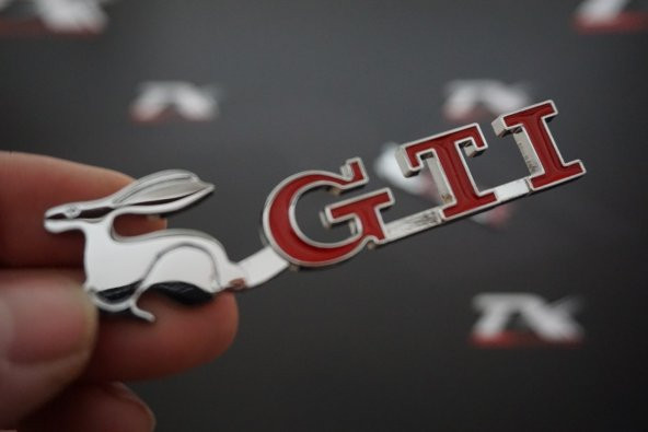 Volkswagen GTİ Running Rabbit Çamurluk Yanı Krom Metal 3M Logo ürün görseli 1