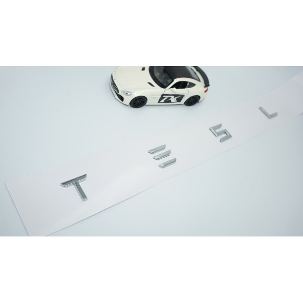 DK Tuning Tesla Model 3 Y S X Series Bagaj Krom Metal Uzun Yazı Logo ürün görseli 1