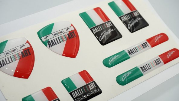 Mitsubishi Ralli Art İtaly Sports Logo Damla Silikon Grup Sticker ürün görseli 1