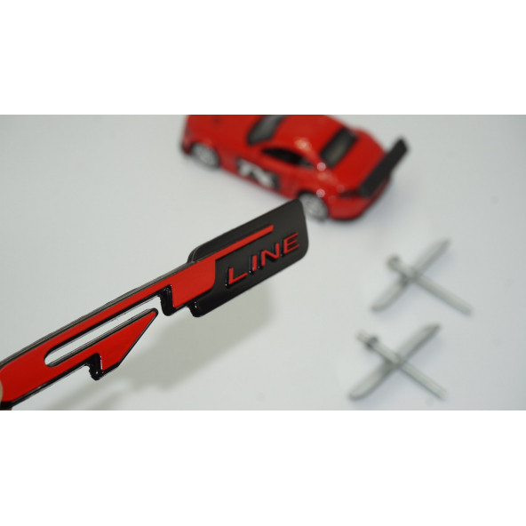DK Kia GT Line Ön Panjur Vidalı 3D Kırmızı Siyah Metal Logo ürün görseli 1