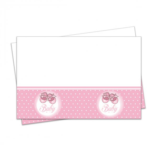 PEMBE PATİKLER MASA ÖRTÜSÜ 120X180(PLASTİK) ürün görseli 1