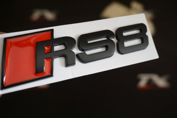 Audi RS8 Bagaj Siyah Metal Yazı Logo Amblem Orjinal Ürün ürün görseli 1