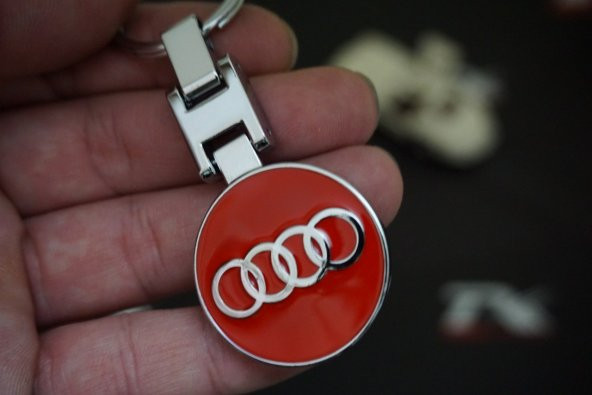 Audi Logo Krom Metal Çift Yön Anahtarlık - Resim 2