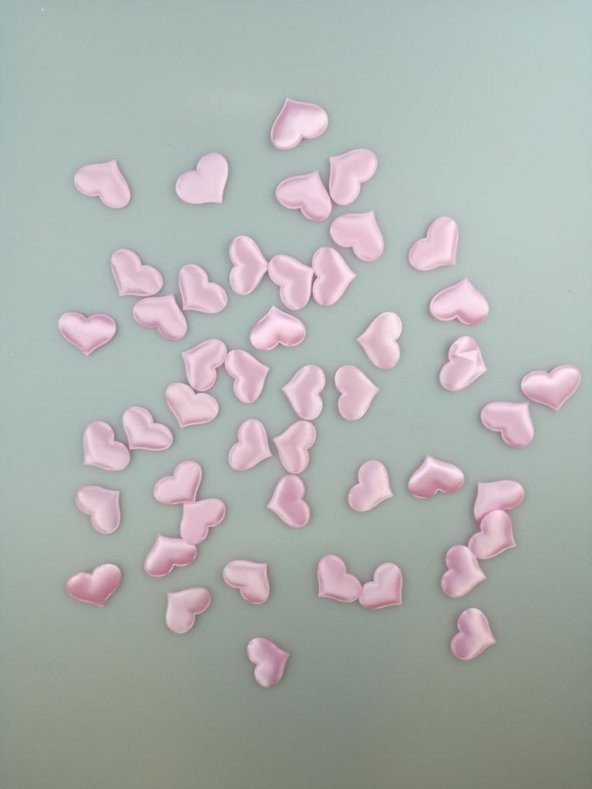 MASA SERPME KONFETİ KALP PEMBE SATEN ürün görseli 1