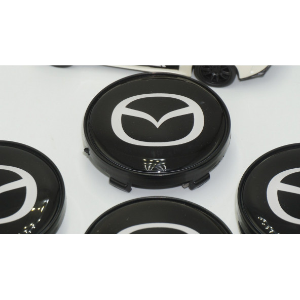 Mazda Jant Göbeği Siyah Kapak Seti 60mm - Resim 3