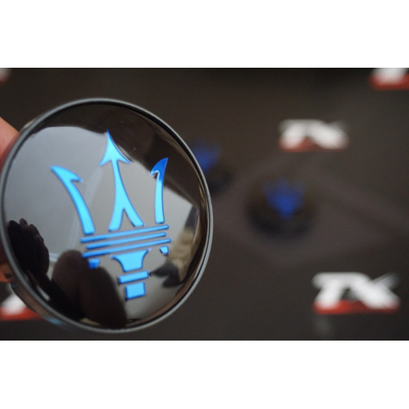 DK Tuning Maserati Jant Göbeği Siyah Mavi Kapak Seti 60mm ürün görseli 1