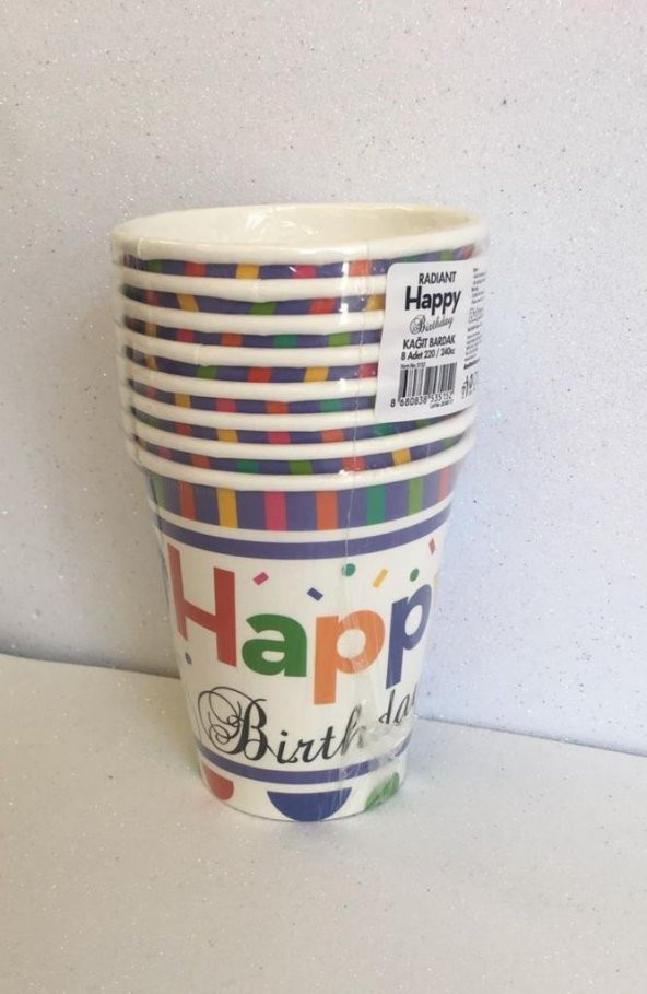 BARDAK RADİANT HAPPY BİRTHDAY 8Lİ ürün görseli 1