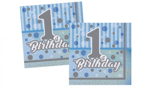 PEÇETE 1 BİRTHDAY MAVİ 16Lİ - Resim 3