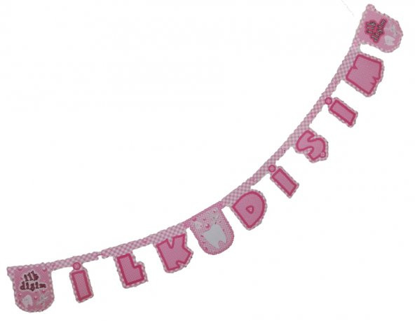 İLK DİŞİM HARF BANNER PEMBE - Resim 2