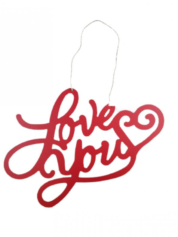 LOVE YOU ASMA SÜS KIRMIZI ürün görseli 1