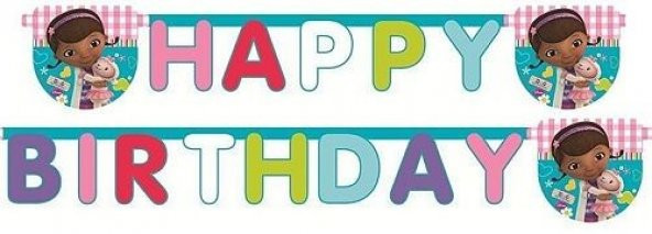 DOC MCSTUFFİNS HAPPY BİRTHDAY BANNER 2.2M ürün görseli 1