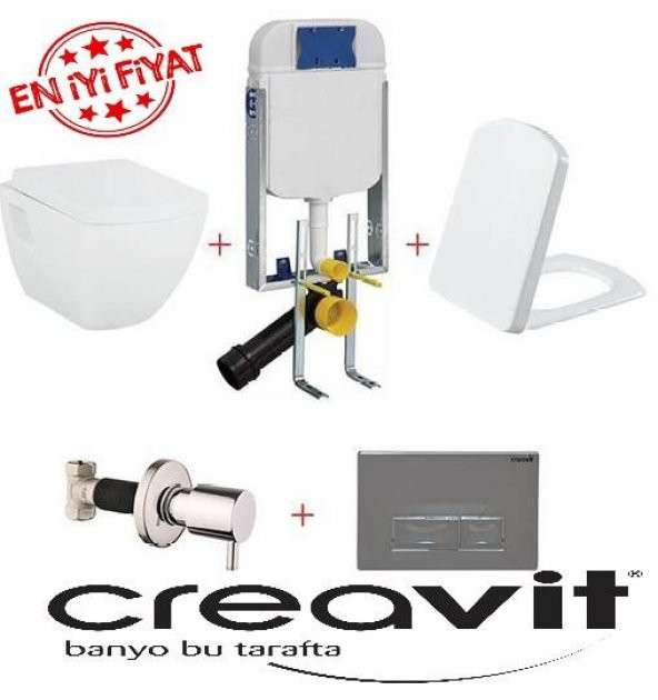 Creavit Tp326 Gömme Rezervuar - Asma Klozet Seti 5 Parça Tam Takı ürün görseli 1