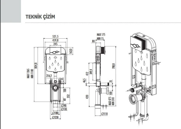 Creavit Gömme Rezervuar Seti 8 cm GR5001+GP3002 *2 Lİ SET* - Resim 2