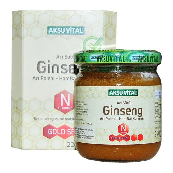Aksuvital N 13000mg Arı Sütü Ginseng Polen Bal Karışımı 220GR ürün görseli 1
