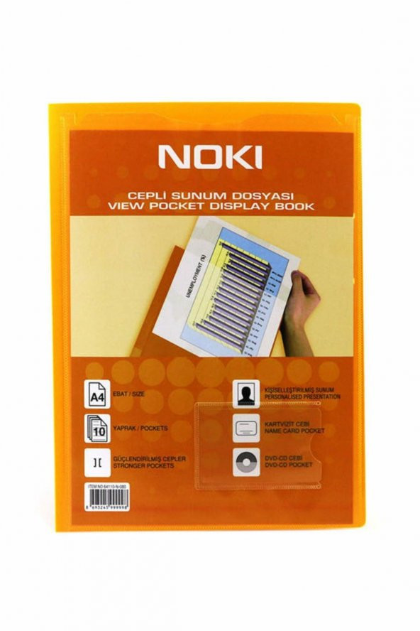 NOKI SUNUM DOSYASI CEPLI 10LU (64110N) SIYAH ürün görseli 1