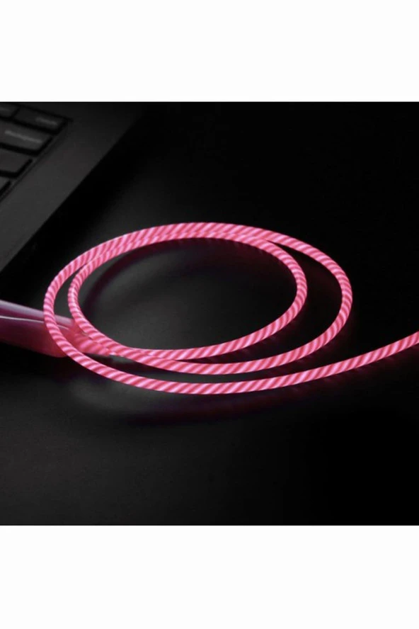 Doppler S-Cable Micro USB Işıklı, Pembe, Şarj Kablosu - Resim 2