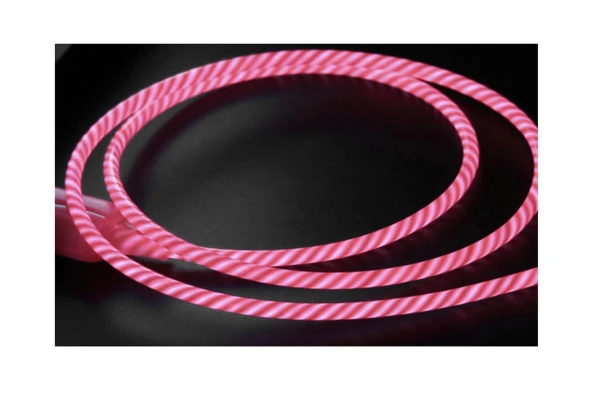 Doppler I-Cable Micro USB Işıklı, Pembe, Şarj Kablosu - Resim 3