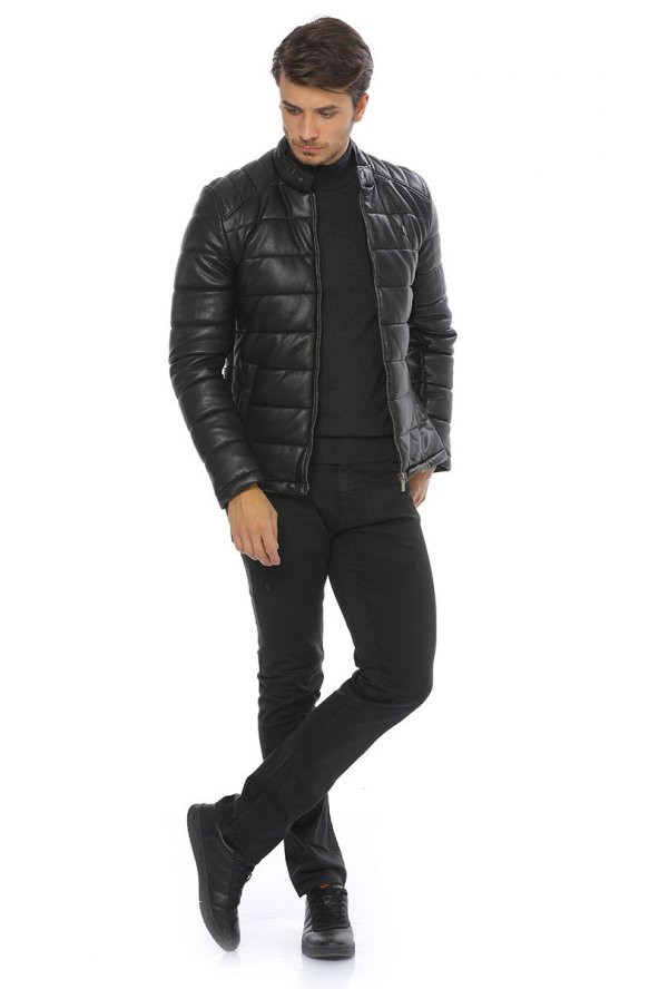 Pierre Cardin Erkek Suni Deri Ceket - Resim 3