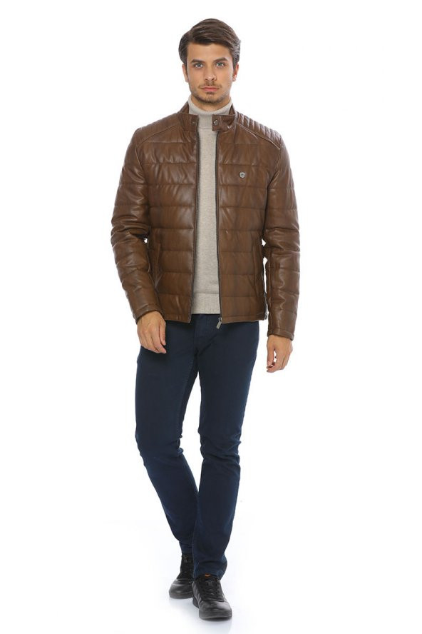 Pierre Cardin Erkek Suni Deri Ceket - Resim 6