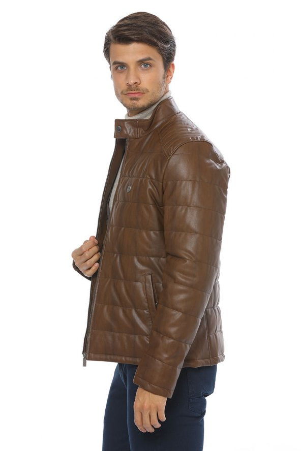 Pierre Cardin Erkek Suni Deri Ceket - Resim 8
