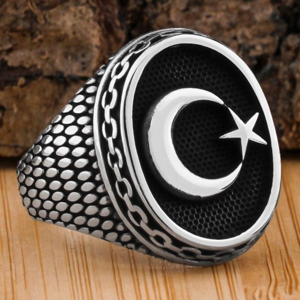 925 Ayar Ayyıldız Model Gümüş Yüzük ürün görseli 1