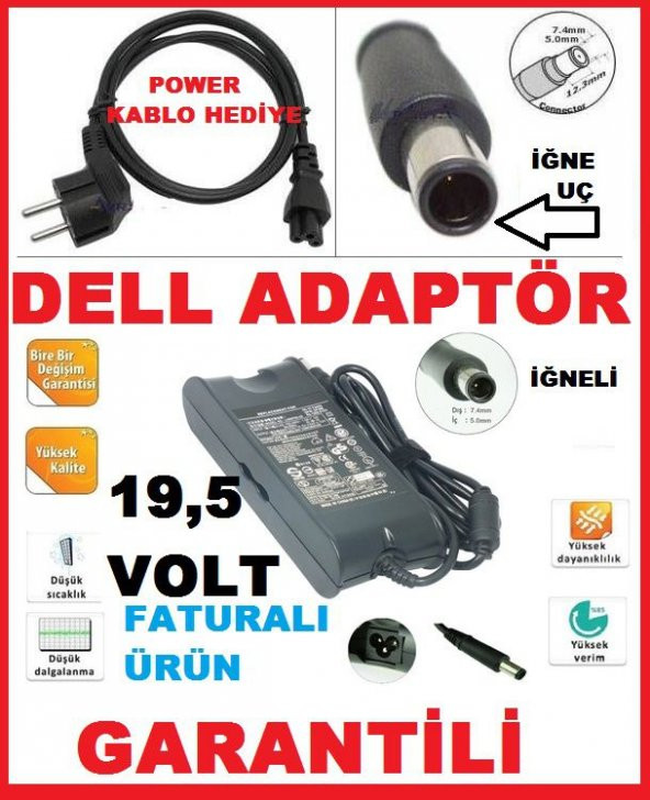 Dell Inspiron 15-3521 UYUMLU Adaptörü Notebook LAPTOP ŞARJ ALETİ ürün görseli 1