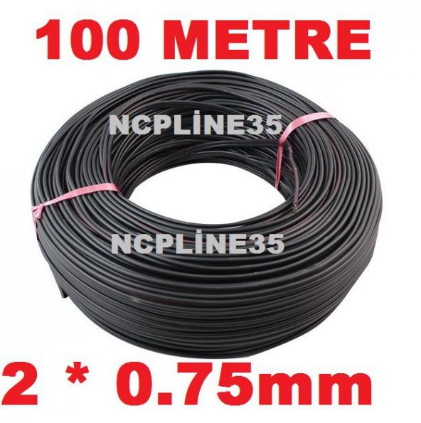 2Lİ İKİLİ 100 METRE SİYAH RENK 0,75MM 0.75mm SES HOPARLÖR ANFİ ürün görseli 1