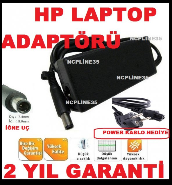 HP 19V 4.74A İĞNE UÇLU NOTEBOOK ADAPTÖR - 7.4 X 5.0 ADAPTÖR 19 VOLT ürün görseli 1