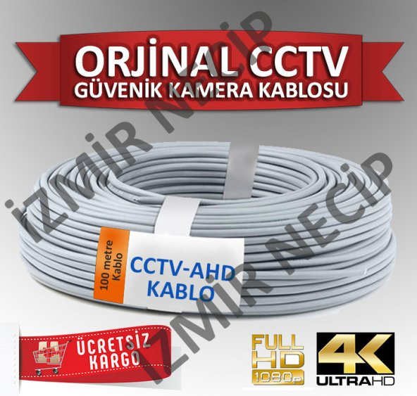2+1 0,22 MM 100 METRE CCTV AHD KAMERA KABLOSU FULLHD GÖRÜNTÜ ürün görseli 1