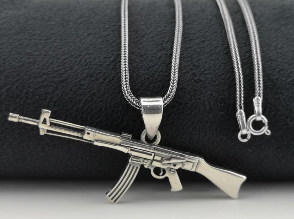 925 Ayar Gümüş Silah Kolye - Resim 4