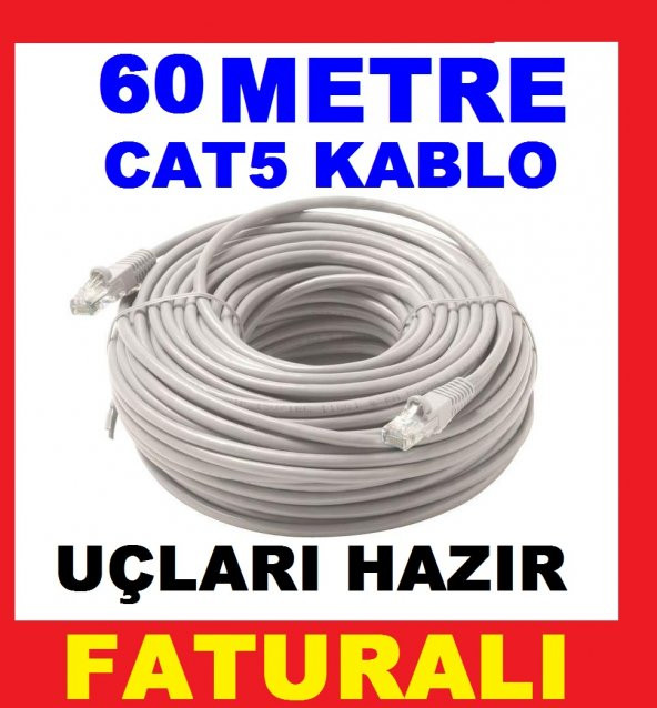 60 METRE BAKIR İNTERNET ETHERNET KABLOSU FATURALI ÜRÜN ürün görseli 1