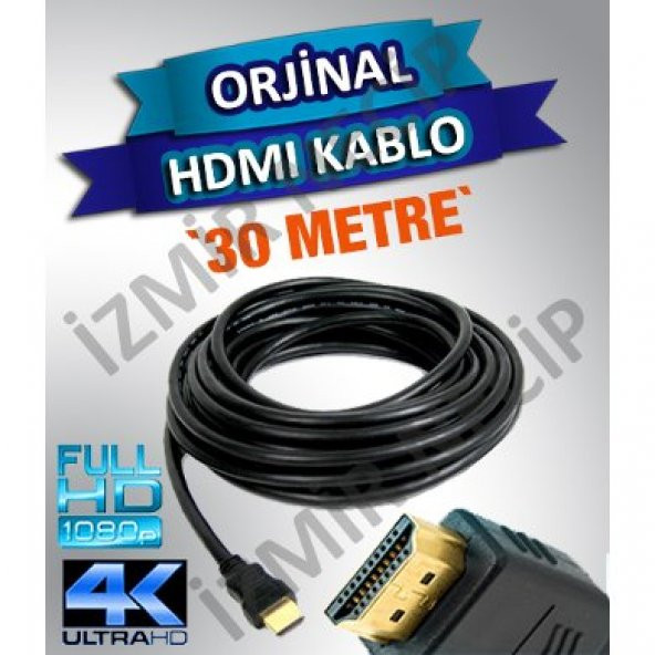 30 METRE HDMI GÖRÜNTÜ KABLOSU TV UYDU RECEİVER RİSIVIR MÖNİTÖR ürün görseli 1