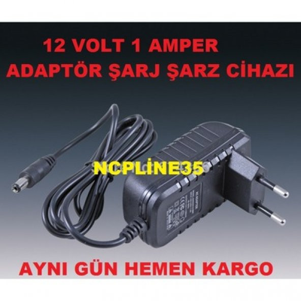 NCPLİNE ADAPTÖR 12VOLT 1AMPER LED-MİNİ UYDU ALICISI-MODEM İÇİN SAGLAM ürün görseli 1
