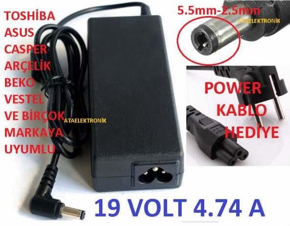 CAPER UYUMLU ADAPTÖR 19 VOLT 4.74 AMPER SIFIR ÜRÜN ürün görseli 1