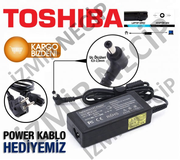 LAPTOP ŞARZ ALETİ ADAPTÖRÜ TOSHİBA UYUMLU 19 VOLT 4.74 AMPER ürün görseli 1