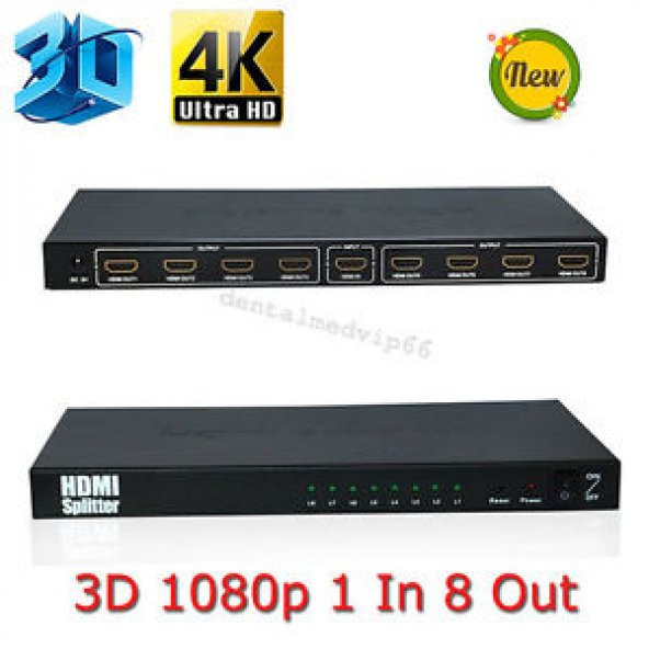 ULTRA HD 8Lİ HDMI SPLİTR 3D 4K YAYIN ARTTIRICI ürün görseli 1