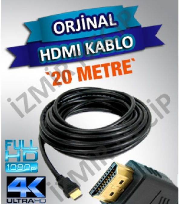 20 METRE HDMI TO HDMI GOLD Altın Uçlu 24K 1.4 Ver. 3D Kablo ürün görseli 1
